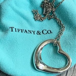 Tiffany and Co. Open Heart Pendant Necklace